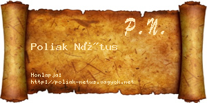 Poliak Nétus névjegykártya
